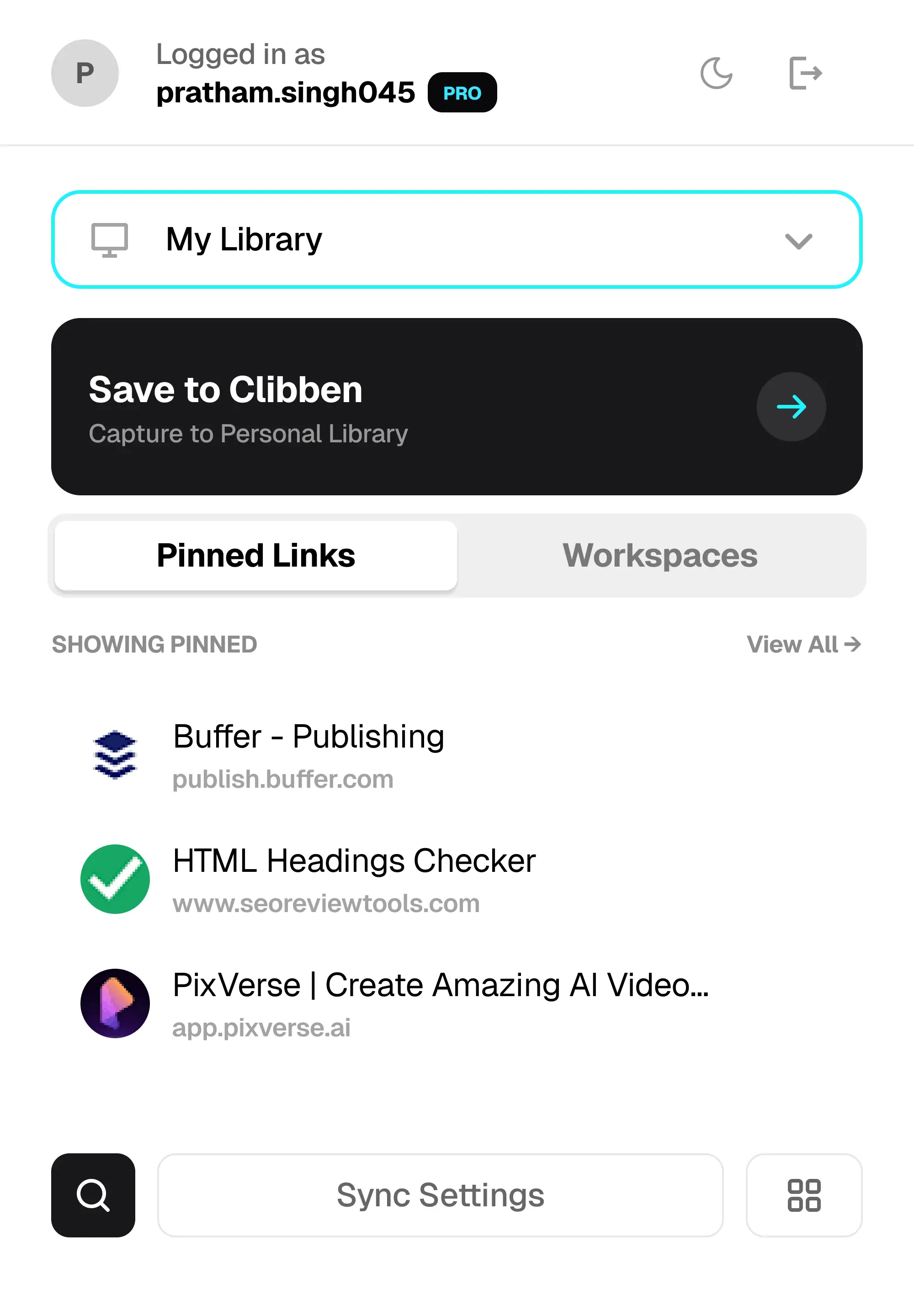 Clibben browser extension preview in light mode